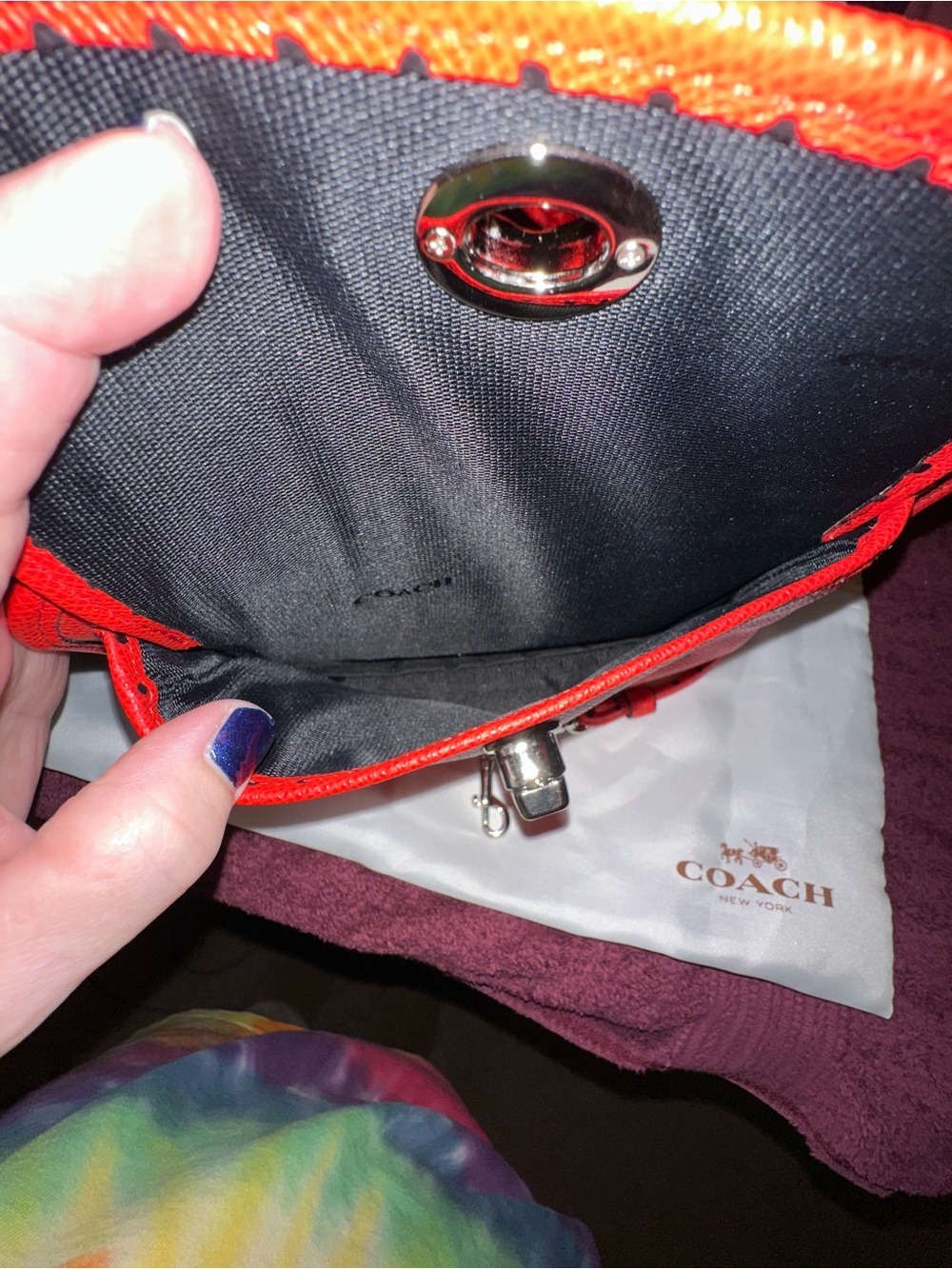 Coach Cady Crossbody Safari Reedition Red Bandit 2014 Handbag 34471 LIKE NEW - Picture 9 of 11